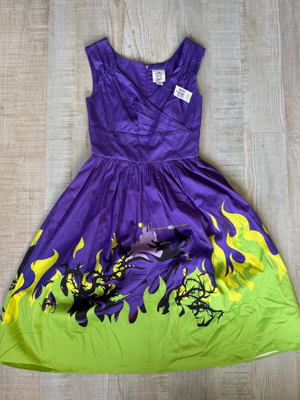Disney Dress Shop Maleficent Purple Fit & Flare Dress NWT XS Disney Parks